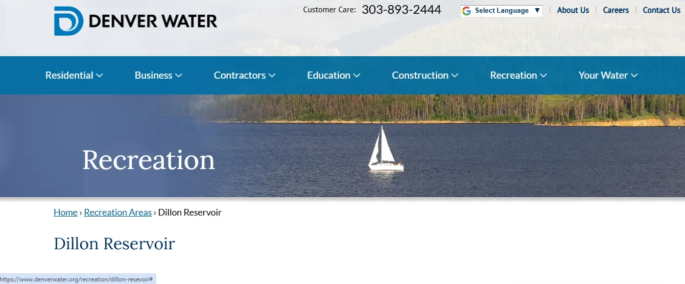 Screenshot guide showing the official Colorado Parks and Wildlife Dillon Reservoir fishing rules for Arctic char and brown trout