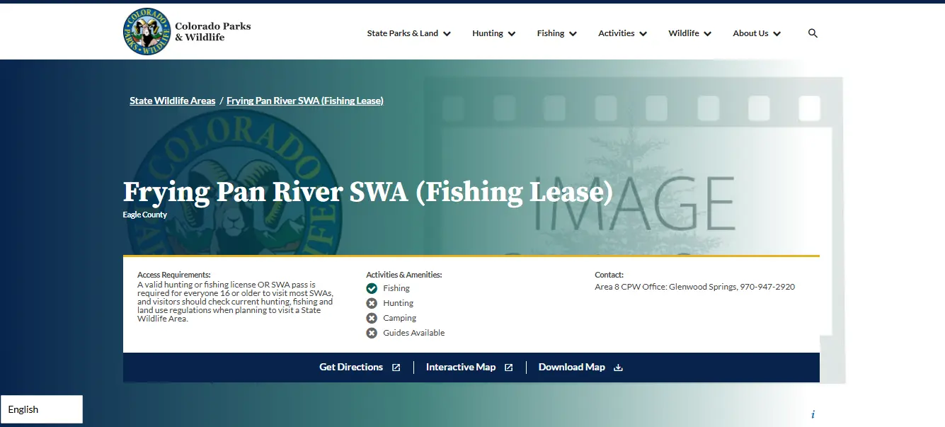 Screenshot guide showing the official USGS Fryingpan River near Ruedi Colorado flow gauge for fishing report and access planning