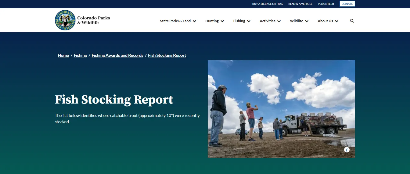 Screenshot guide showing the official Town of Palmer Lake fishing access and visitor information page